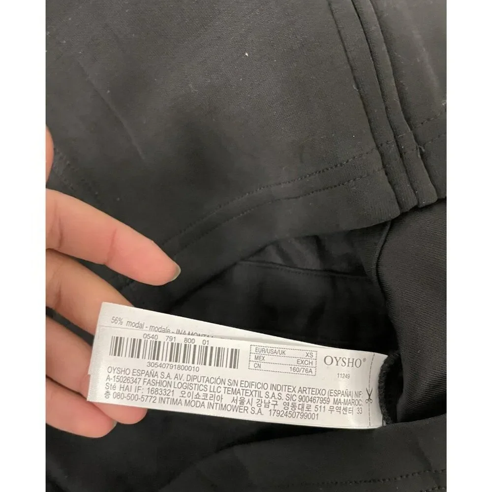 Oysho Womens Jacket XS Black High Neck full Zip Adjustable Waist 0540/791 NWT